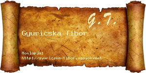Gyuricska Tibor névjegykártya